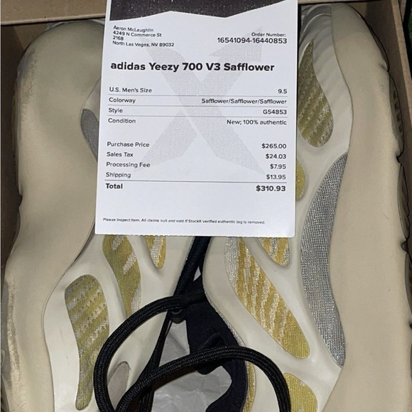 Adidas Yezzy 700 V3 Safflower Size 9.5 - Picture 9 of 9